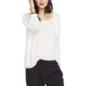 HATCH Maternity Laeticia Ivory Long Sleeve Blouse Bow Neck Top Baby Shower